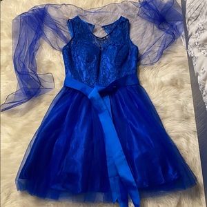 royal blue dress with cupping